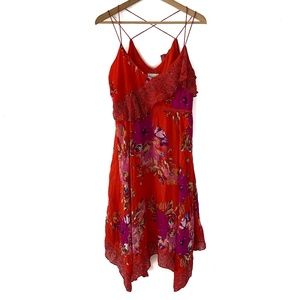 Maeve Grecia floral Ruffle Dress Crisscross strap